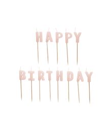 Lyserød Happy Birthday kagelys