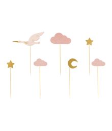Kagepynt pink stork, 11 cm