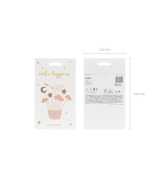 Kagepynt pink stork, 11 cm