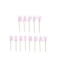 Lys lilla kagelys Happy Birthday
