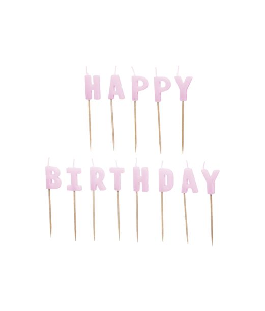 Lys lilla kagelys Happy Birthday