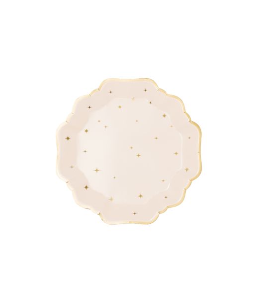 Paptallerkner med guld stjerner, 21 cm