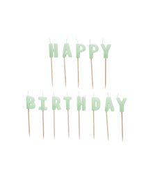 Lys grøn Happy Birthday kagelys