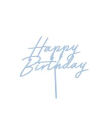 Tåget blå kagepynt Happy Birthday