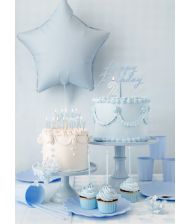 Tåget blå kagepynt Happy Birthday