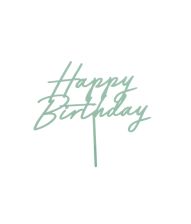 Mintgrøn kagepynt Happy Birthday