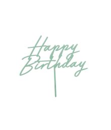 Mintgrøn kagepynt Happy Birthday