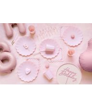 Lys rosa kagepynt Happy Birthday