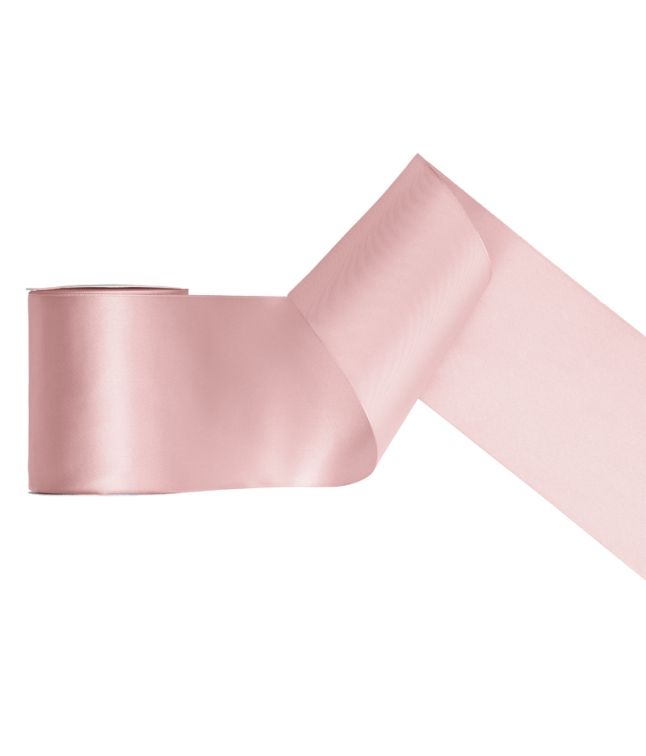 Lys støvet rosa satinbånd, 100mm