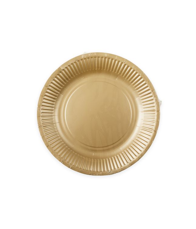 Guld paptallerkner, 18cm 8 stk
