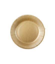 Guld paptallerkner, 18cm 8 stk