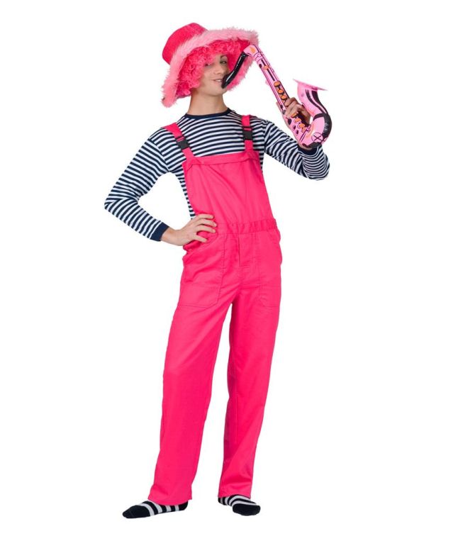 Neon pink overalls kostume