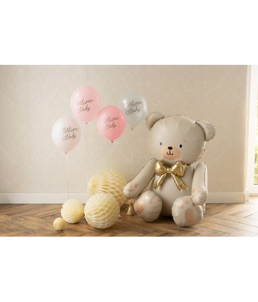Welcome baby ballonbuket, pink mix