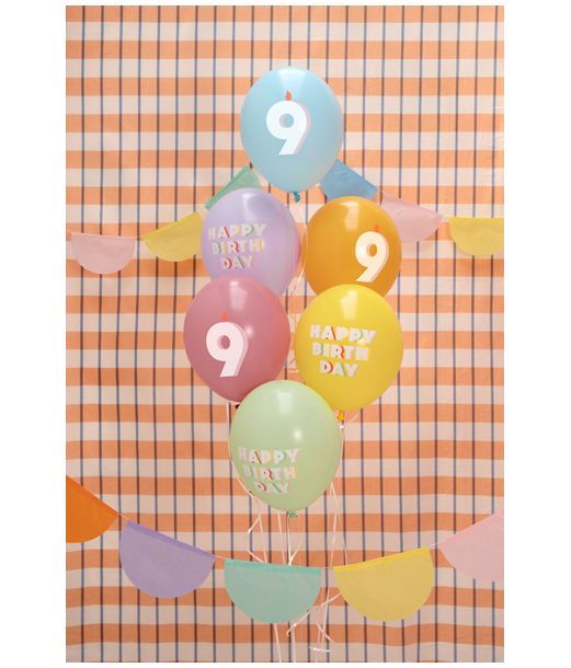 Ballonbuket Happy Birthday, 9 år