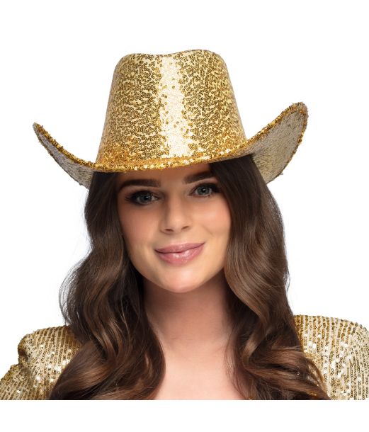 Guld paillet Cowboyhat