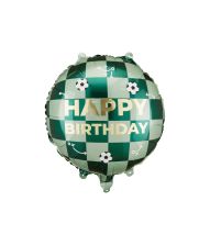Happy Birthday follieballon med fodbolde