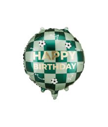 Happy Birthday follieballon med fodbolde