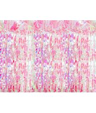 Lyserød iriserende foliegardin, 100 x 200 cm
