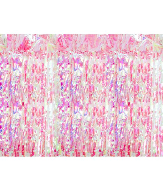 Lyserød iriserende foliegardin, 100 x 200 cm
