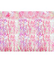 Lyserød iriserende foliegardin, 100 x 200 cm