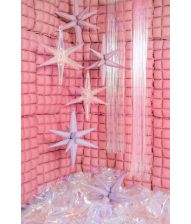 Lyserød iriserende foliegardin, 100 x 200 cm