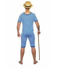 Blå gammeldags badedragt