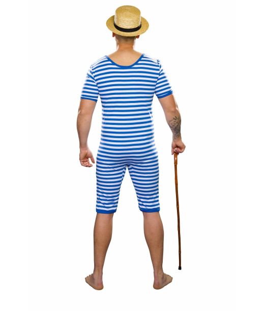 Blå gammeldags badedragt