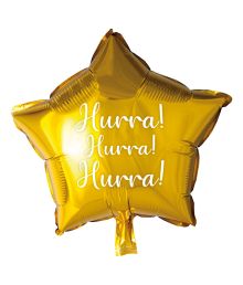 Hurra stjerne folieballon, 46 cm
