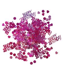 Pink Happy Birthday konfetti
