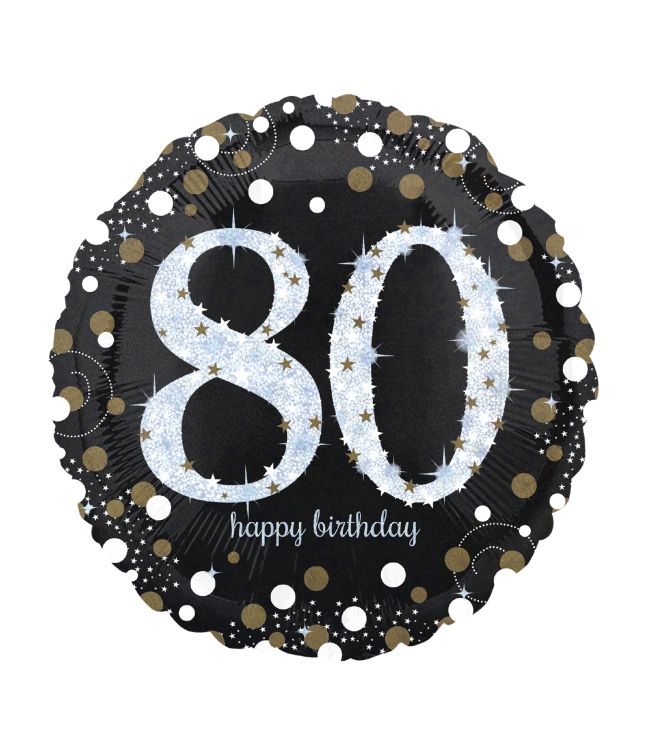 Folieballon 80 år Sparkling