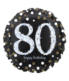 Folieballon 80 år Sparkling