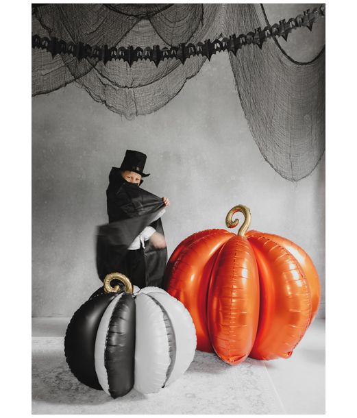 Stående græskar sort og hvid folieballon