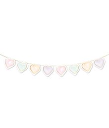 Pastel hjerte guirlande, 2 m