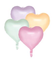 Folieballon Pastel hjerter 4 stk