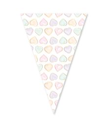 Pastel hjerter vimpelguirlande, 6 m