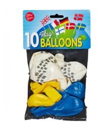 Svenske flag balloner 10 stk