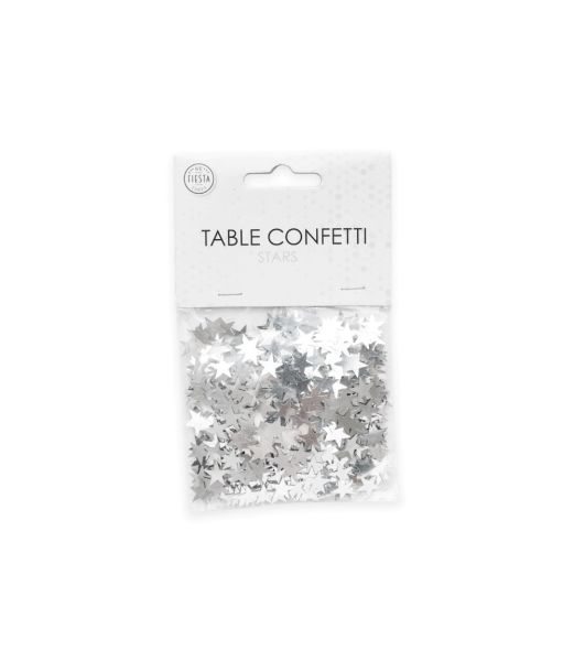 Sølv stjerne konfetti, 14 g