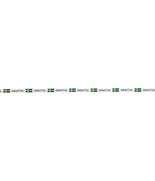 Svensk grattis satinbånd, 5 m