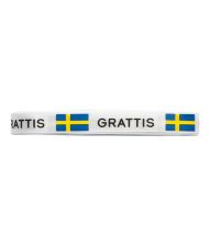 Svensk grattis satinbånd, 5 m