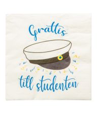 Grattis till studenten servietter, 33 x 33 cm