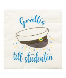 Grattis till studenten servietter, 33 x 33 cm