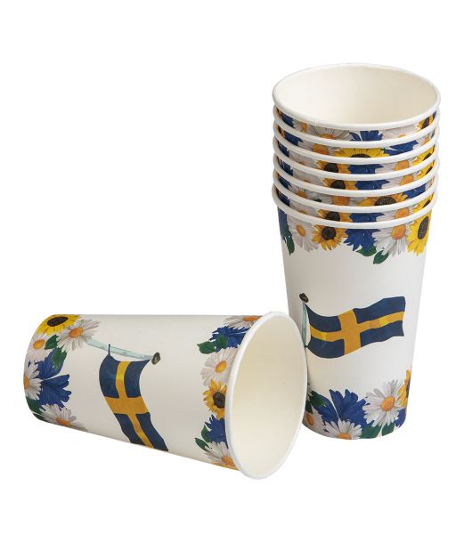Svensk flag papkrus, 370 ml