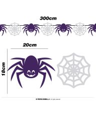 Edderkop og spindelvæv guirlande, 300 cm