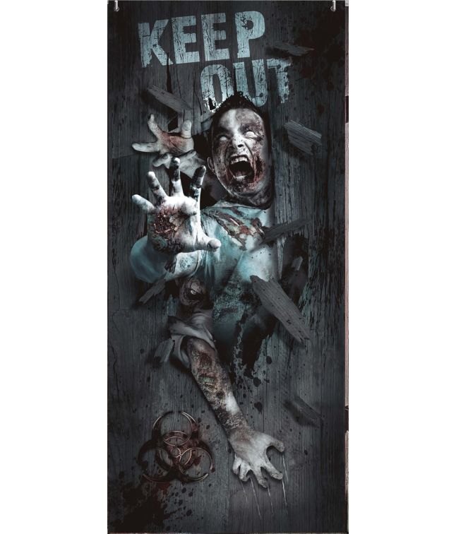 Zombie dørdekoration 80 x 180 cm
