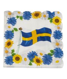 Svensk flag servietter 25x25cm 
