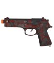 Blodig sort pistol