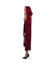 Vinrød velour kappe, 170 cm