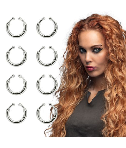 Falske piercinger, 8 stk 