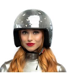 Sølv diskokugle hjelm