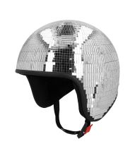 Sølv diskokugle hjelm